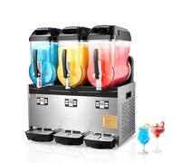 VEVOR Macchina per Bevande Ghiacciate Commerciale, Macchina per Bevande Fredde a Triplo Serbatoio 12L x 3, Macchina per Bevande Ghiacciate in Acciaio Inox, Macchina per Bevande Smoothie Bar Hotel