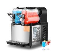 VEVOR Macchina per Bevande Ghiacciate Commerciale, Macchina per Bevande Fredde Doppio Serbatoio 3L x 2, Macchina per Frullati Smoothie in Acciaio Inox, Macchina per Bevande Fredde Bar Ristorante