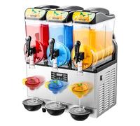 VEVOR Macchina per Bevande Ghiacciate Commerciale, Macchina per Granita Slushy a Triplo Serbatoio 15 Litri x 3 per Frullati in Acciaio Inox da Ristoranti, Bar, Caffetterie