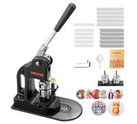 VEVOR Macchina per Bottoni 25 mm, Macchina per Spille con 500 Pezzi di Bottoni, Taglierina Circolare, Chiavi Esagonali e Libro Magico, Impugnatura Ergonomica, per Spille Personalizzate, Nero