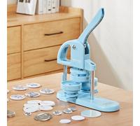 VEVOR Macchina per Bottoni, Macchina per Badge 25/32/58mm, Parti per Bottoni da 300 Pezzi, Macchina per Bottoni con Libro Magico Panda, Kit di Punzonatrice per Regali Fai da Te per Bambini, Blu