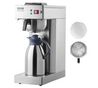 VEVOR Macchina per Caffè Americano Commerciale Produttività 12 Tazze ca., Macchina per Caffè con 2 Caraffe in Acciaio Inox, Macchina per Caffè in Acciaio Inox per Ristorante, Ufficio