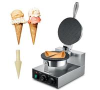 VEVOR Macchina per Coni Gelato Elettrica Commerciale, 1230 W, Stampo per Involtini Primavera in Acciaio Inox Antiaderente, con Controllo Temperatura Tempo, Maniglia, per Ristorante, Snack Bar
