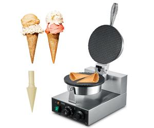 VEVOR Macchina per Coni Gelato Elettrica Commerciale Waffle Cone Egg Roll 1230W