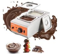 VEVOR Macchina per Fusione di Cioccolato in Acciaio Inox 2 Vasche da 1,5L 800W