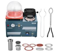 VEVOR Macchina per Fusione Sotto Vuoto con Forno di Fusione, Macchina Centrifuga di Colata Gioielli, Comoda Porta di Iniezione dell'Olio, Manometro di Precisione, Capacità dell'Olio del Vuoto 400 ml