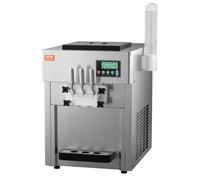 VEVOR Macchina per Gelato Commerciale 21 QT/H Gelato Soft da Banco a 3 Gusti da 1800 W, 2 Tramogge 4 L, 2 Cilindri 1,8 L, Pannello LCD, Preraffreddamento Automatico, per Snack Bar Ristorante