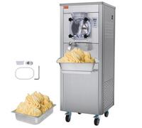 VEVOR Macchina per Gelato Commerciale, Resa 18 L/H, Macchina per Gelato Monogusto 1600 W con Ruote, Cilindro in Acciaio Inox circa 6 Litri, Pannello LED Autopulente, da Bar Ristorante Feste Eventi