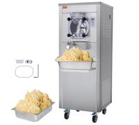 VEVOR Macchina per Gelato Commerciale, Resa 18 L/H, Macchina per Gelato Monogusto 1600 W con Ruote, Cilindro in Acciaio Inox circa 6 Litri, Pannello LED Autopulente, da Bar Ristorante Feste Eventi