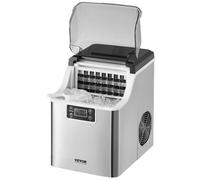 VEVOR Macchina per Ghiaccio a Cubetti da Banco, Macchina per Ghiaccio Portatile Autopulente con Paletta Cestello per Cubetti di Ghiaccio, Macchina per Ghiaccio 3 Dimensioni di Cubetti per Bevande