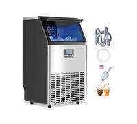 VEVOR Macchina per Ghiaccio Commerciale 45,36 kg/giorno Macchina Cubetti di Ghiaccio Capacità di Stoccaggio ca. 14,97 kg, Display Digitale a LED, Indipendente, Autopulente, Bar, Catering, Hotel