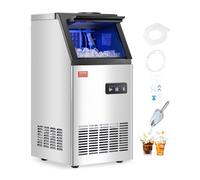 VEVOR Macchina per Ghiaccio Commerciale ca. 36,3 kg/giorno Macchina Cubetti di Ghiaccio Capacità Stoccaggio ca. 12,7 kg, Display Digitale LED, Bar, Catering, Hotel, Ristorante, Cucina Commerciale
