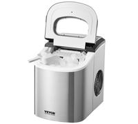 VEVOR Macchina per Ghiaccio da Banco, 9 Cubetti Pronti in 6 Minuti, 15 kg in 24 Ore, Macchina per Ghiaccio Portatile Autopulente con Paletta e Cestello per Ghiaccio, per Casa, Cucina, Ufficio, Bar