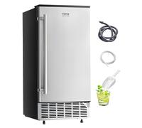 VEVOR Macchina per Ghiaccio Sottobanco 36 kg/giorno, Macchina per Ghiaccio con Porta Reversibile in Acciaio Inox, Macchina per Cubetti di Ghiaccio, per Cucine Private Commerciali, Drenaggio Elettrico