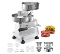 VEVOR Macchina Pressa Acciaio Inox per Hamburger Commerciale 3 Stampi 4"/5"/6"
