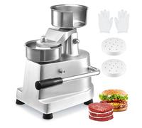 VEVOR Macchina per Hamburger Commerciale, Macchina per Hamburger Pressa Dimensioni 100mm, Pressa per Hamburger in Acciaio Inox per Formatura Carne 1000 Pezzi Carta per Hamburger, Pressa per Hamburger