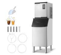 VEVOR Macchina per il Ghiaccio Commerciale, Macchina Autopulente per il Ghiaccio da 136 kg 24 Ore con Contenitore di Stoccaggio in Acciaio Inox da 136 kg, con Touchscreen per Bar, Caffetteria