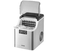 VEVOR Macchina per Ghiaccio a Cubetti da Banco, Macchina per Ghiaccio Portatile Autopulente con Paletta Cestello per Cubetti di Ghiaccio, Macchina per Ghiaccio 3 Dimensioni di Cubetti per Bevande