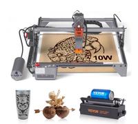 VEVOR Macchina per Incisione Laser 10 W Incisore Laser 64x58x27 cm Area di Lavoro 40 x 40cm Velocità di Movimento 10000 mm/min, Punto Compresso Rullo Rotante Taglio Laser per legno Metallo Acrilico
