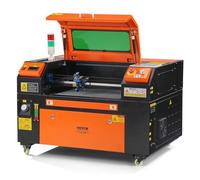 VEVOR Macchina per Incisione Laser CO2 Compatta Piano di Lavoro 30x50cm Potenza 50W Spessore di Taglio Max. 6mm Velocità di Incisione 0-500 mm/s, Macchina da Taglio per Incisione Tubo Incisore CO2