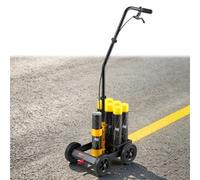 VEVOR Macchina per la Segnaletica Orizzontale con Capacità di 6 Contenitori, Colore Nero, a 4 Ruote, per Parcheggi, Larghezza Linea Regolabile da 50 a 100 mm, Veloce e Precisa, con Ugello Adattatore