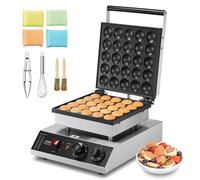VEVOR Macchina per mini pancake olandesi da cucina commerciale, 25 Pezzi, Diametro 43 mm, Macchina per mini dorayaki, 1700 W, Controllo di temperatura tempo, per Cucina Commerciale, Feste, Evento