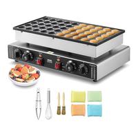 VEVOR Macchina per mini pancake olandese da cucina uso commerciale, 50 Pezzi, Diametro 43 mm, Macchina per mini dorayaki, 1700 W, Controllo di Temperatura Tempo, per Cucina commerciale feste evento