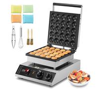VEVOR Macchina per mini pancake olandesi da cucina commerciale, 25 Pezzi, Diametro 43 mm, Macchina per mini dorayaki, 1700 W, Controllo di temperatura tempo, per Cucina Commerciale, Feste, Evento