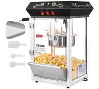 VEVOR Macchina per Popcorn, 390x345x610 mm Macchina Popcorn Elettrico 480W Bollitore 11,23 kg, Produrre Lotto, Macchina per Popcorn da Tavolo, Include 4 Misurini, Macchina Popcorn Stile Cinema, Nero