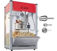 VEVOR Macchina per Popcorn, 458 x 380 x 768 mm Macchina Popcorn Elettrico 1440W Bollitore 0,34 kg con Vetro Temperato, Macchina per Popcorn da Tavolo, Include 3 Cucchiai in Acciaio Inox, Stile Cinema
