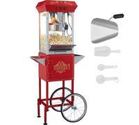 VEVOR Macchina per Popcorn con Carrello 850 W Macchina Popcorn Elettrico Bollitore 0,22 kg per 48 Tazze per Lotto, Macchina per Popcorn dotato di Vetro Temperato, Include 4 Misurini, Stile Cinema