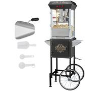 VEVOR Macchina per Popcorn, Macchina per Popcorn 850 W Peso 18,74 kg Bollitore 0,22 kg per 48 Tazze per Lotto, Popcorn Macchina Dotato di Vetro Temperato,Include 4 Misurini, Stile Cinema, Nero