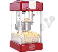 VEVOR Macchina per Popcorn Macchina per Popcorn da Tavolo 300W con Porta Rosso