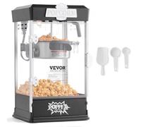 VEVOR Macchina per Popcorn, Macchina Popcorn 480 W Peso 3,3 kg Bollitore 0,11 kg, Macchina per Popcorn da Tavolo, Macchina per Fare i Popcorn Include 3 Misurini, Stile cinema, 275x240x485 mm Nero