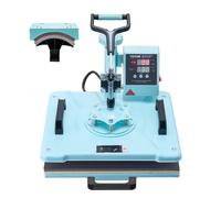 VEVOR Macchina per Trasferimento Termico 300 x 380 mm Macchina per Pressatura a Caldo 2 in 1 con Pressa per Cappelli, Oscillante a 360° Controllo Digitale, per Magliette/Cappelli/Berretti, Verde