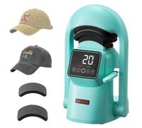 VEVOR Macchina per Pressa a Caldo 350W per Cappelli con 2 Piastre Intercambiabili, Apertura Rilascio Automatici, Touchscreen per Controllo Tempo Temperatura, Stampa a Termico per Cappellini, Verde
