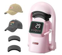 VEVOR Macchina per Pressa a Caldo per Cappelli con 2 Piastre Intercambiabili, Apertura Rilascio Automatici, Touchscreen per Controllo di Tempo Temperatura, Stampa a Termico per Cappellini, Rosa