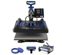 VEVOR Macchina per Pressatura a Caldo 380 x 380 mm 5 in 1 per Magliette Nero Blu