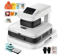VEVOR Macchina per Pressatura a Caldo Automatica, 38 x 38 cm, per Magliette con Rilascio Automatico e Pressione Regolabile, Display Digitale, per Progetti di Trasferimento Termico, Bianco