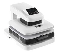 VEVOR Macchina per Pressatura a Caldo Automatica, 38 x 38 cm, per Magliette con Rilascio Automatico e Pressione Regolabile, Display Digitale, per Progetti di Trasferimento Termico, Bianco