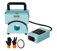 VEVOR Macchina per Pressatura Cappelli, con Pannello di Controllo Integrato, Macchina Pressatura a Caldo con Piastra Riscaldante Curva 15 x 8 cm, Base Sicurezza Guanto, Spegnimento Automatico, Verde