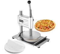 VEVOR Macchina per Pressatura Manuale della Pasta per Pizza, Piastra per Pressatura della Pasta per Pizza in Acciaio Inossidabile, Macchina Formatrice con Maniglia e 100 Fogli di Carta da Forno