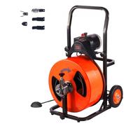 VEVOR Macchina per Pulizia degli Scarichi 30,48 m x 19,05 mm Macchina per Pulizia delle Fogne con Alimentazione Automatica, Pulitore per Coclea di Scarico con 4 Taglierine, per Tubi 25,4-101,6 mm