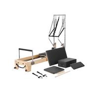 VEVOR Macchina per Riformatore per Pilates, Attrezzatura in Legno per Allenamento Forza con Doppia Resistenza, Scatola, Tavola Salto, per Avanzati e Principianti, Fino 153 kg, 2400x735x1990 mm
