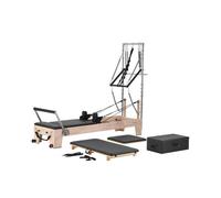 VEVOR Macchina per Riformatore per Pilates, Attrezzatura in Legno per Allenamento Forza con Doppia Resistenza, Scatola, Tavola Salto, per Avanzati e Principianti, Fino 153 kg, 2430x730x1990 mm