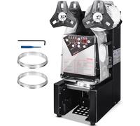 VEVOR Macchina per sigillare, 500-650 tazze/ora, Macchina per sigillare tazze da 190 mm di altezza e 90/95 mm, Sigillatrice elettrica per tè Boba controllo digitale per tè al latte con bolle, Nero