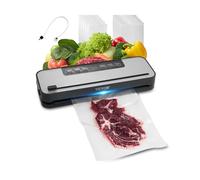 VEVOR Macchina per Sottovuoto 60 Kpa 100 W Sigillatrice per Sottovuoto per Alimenti Multifunzionale, Sistema di Sigillatura Automatica dell'Aria con Taglierina Integrata, 10 Sacchetti per Sottovuoto