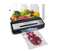 VEVOR Macchina per Sottovuoto 80 Kpa 120 W Sigillatrice per Sottovuoto per Alimenti, 10 Sacchetti per Sottovuoto, 1 Rotolo Sacchetti, Sistema Automatico di Sigillatura dell'Aria, Taglierina Integrata