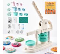 VEVOR Macchina per Spille 25/32/58 mm Sistema di Cambio Rapido Versatile, in Plastica, 300 Componenti per Bottoni, Taglierina Circolare Libretto Magico, Maniglia Rinforzata, per Realizzare Distintivi