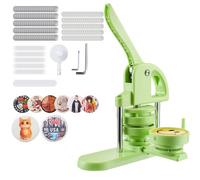 VEVOR Macchina per Spille, Macchina Punzonatrice con 100 pezzi Kit per Fustellatrice Manuale per Badge 75 mm, Impugnatura Ergonomica, per Spille Personalizzate Fai da te, Verde